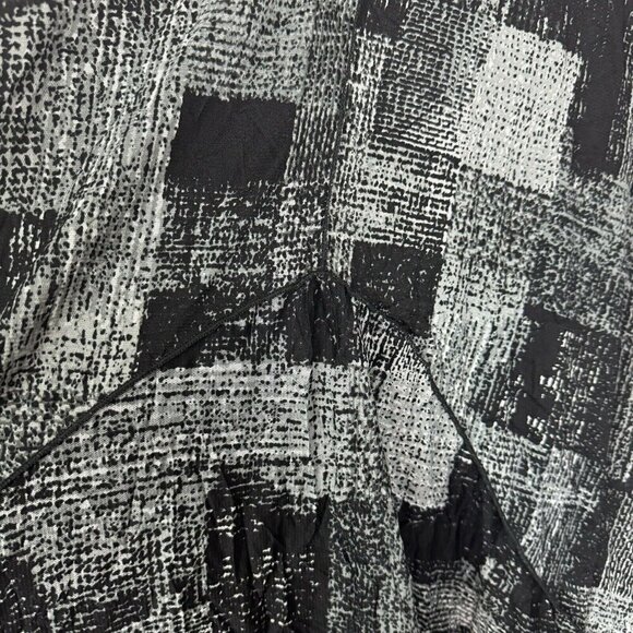 Comfy USA Black White Lagenlook Patchwork Midi Dress Size XL 3/4 Sleeve - Picture 2 of 5